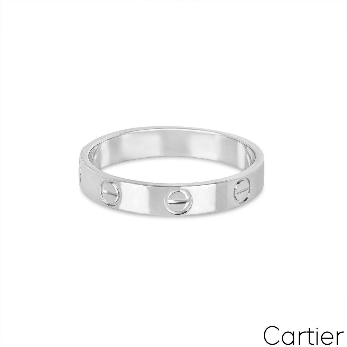 Cartier White Gold Plain Love Wedding Band Size 51 B4085100